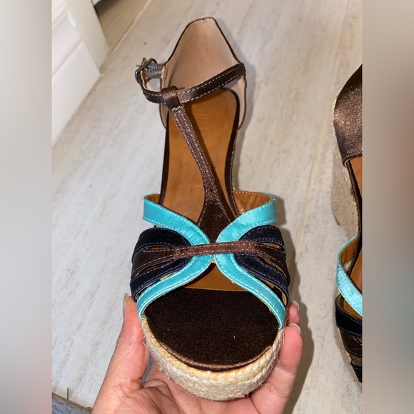 Summer platforms brown and blue (espadrilles) - Picture 4 of 6